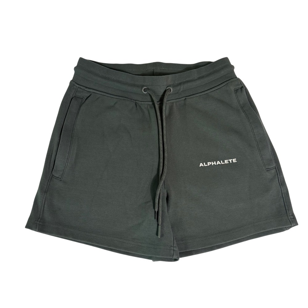 Alphalete Womens Lounge Shorts Dark Grey Athletic Sweat Shorts Drawstring Small